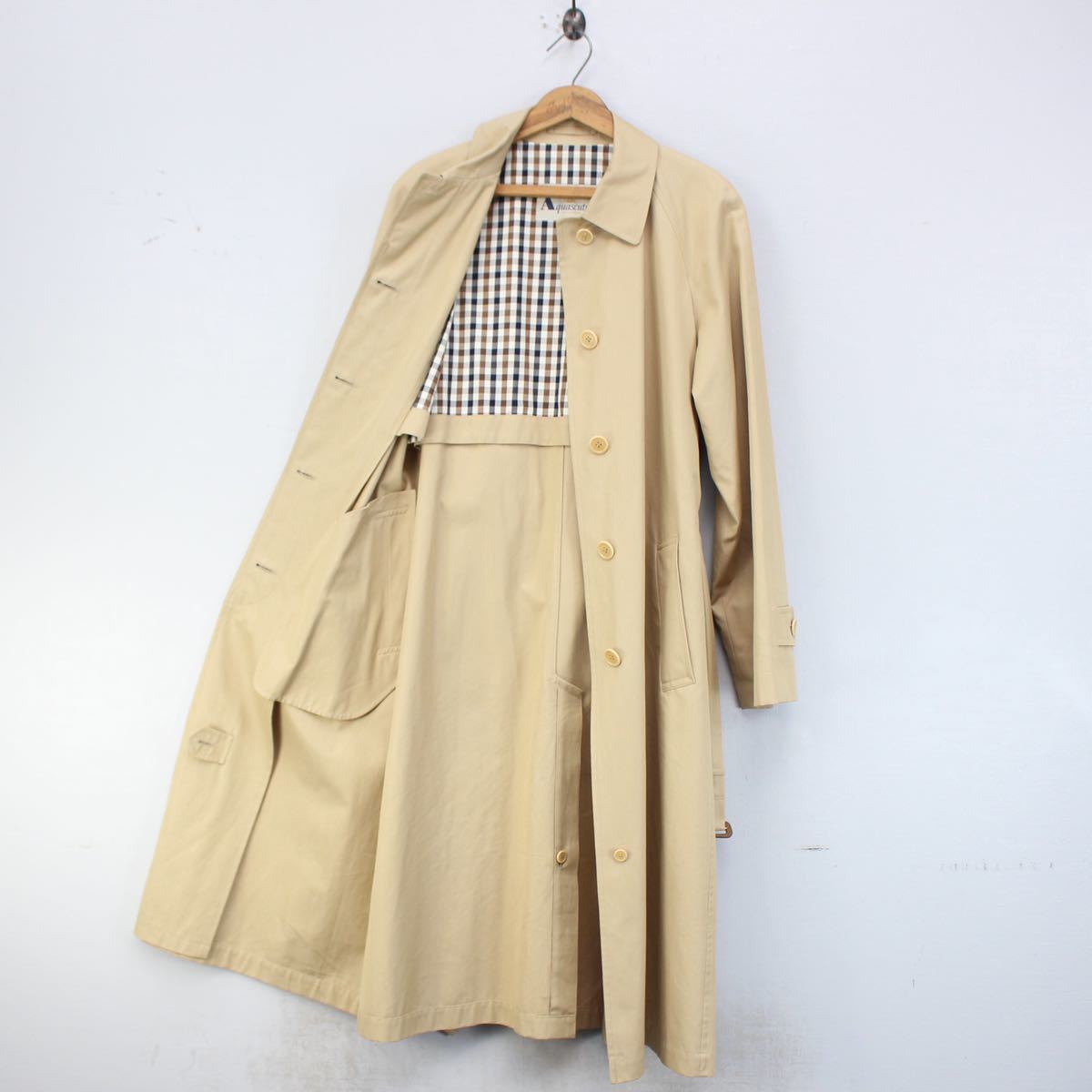 Aquascutum GABARDINE COTTON BALMACAAN COAT MADE IN JAPAN/アクア