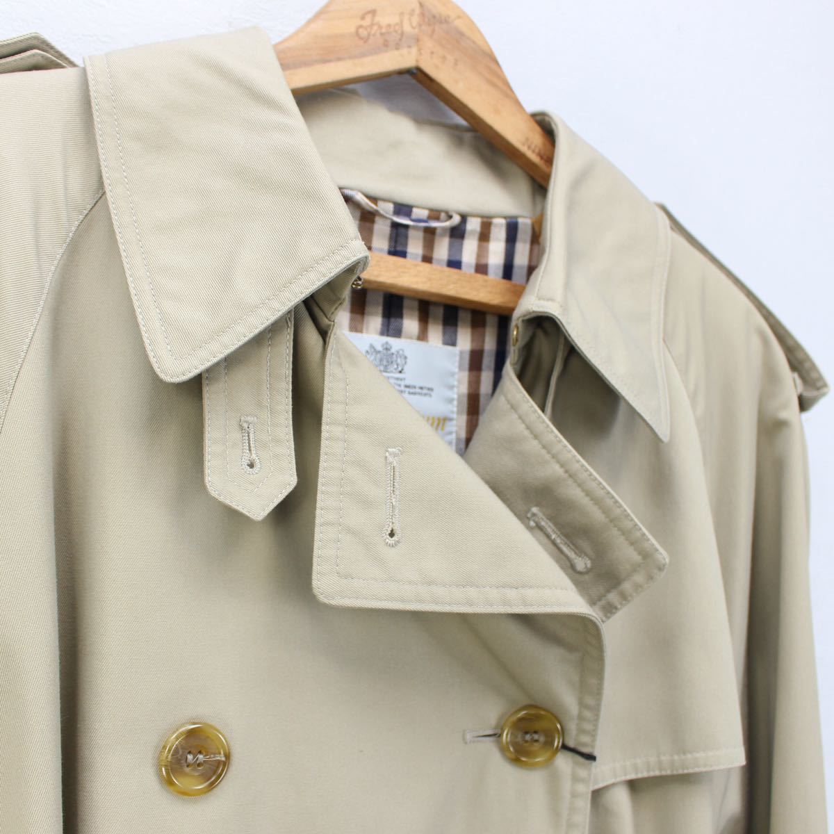 Aquascutum BELTED LONG TRENCH COAT MADE IN ENGLAND/アクアスキュー