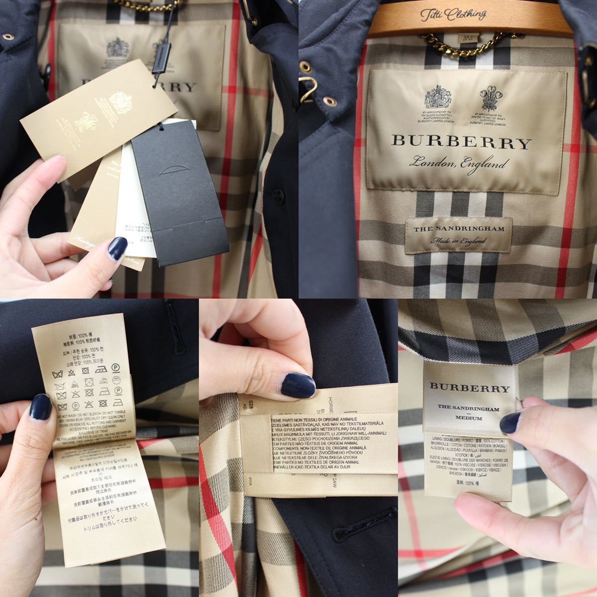 新品タグ付BURBERRY LONDON ENGLAND SANDRINGHAMバーバリーロンドン