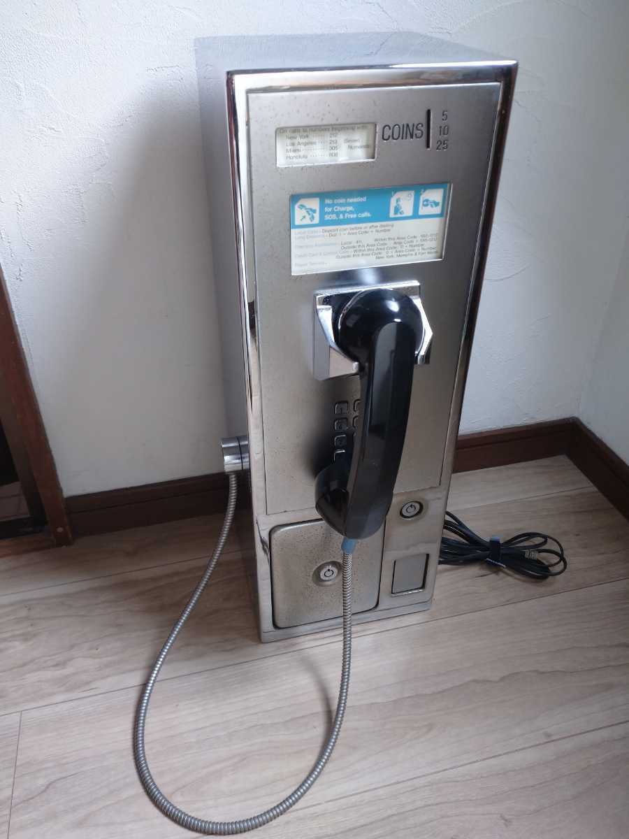 アメリカ公衆電話 USA ガレージ publictelephone 昭和レトロ好きにも モジュラージャック改造品 技適マーク _画像1