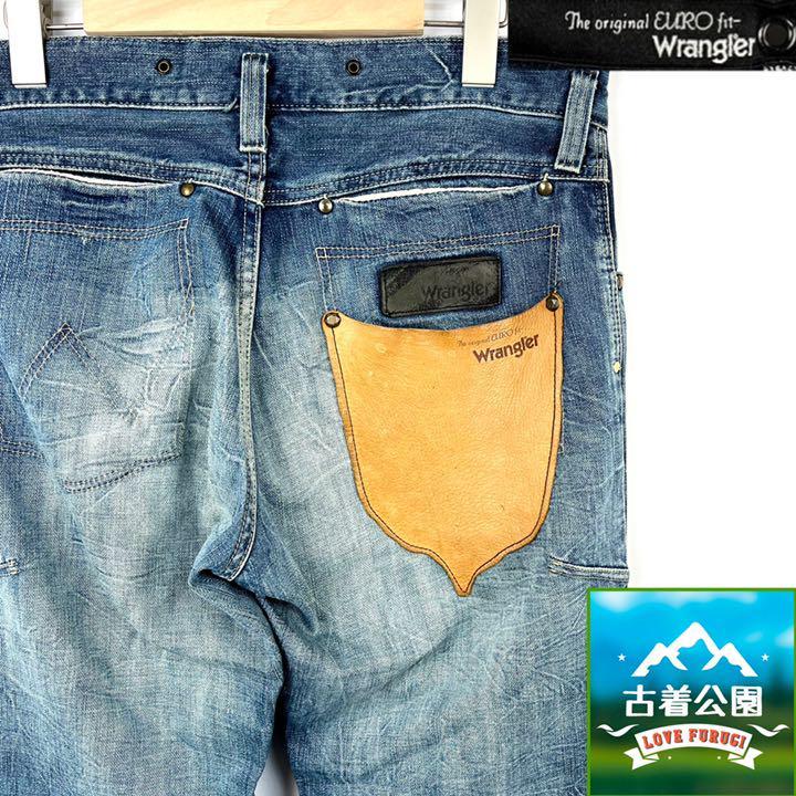 即決 サイズW31≒82cm Wrangler 日本製デニムパンツ ジーパン ジーンズ ラングラー 古着公園 メンズ B-642 人気を誇る FIT EURO レザーポケット 日本未発売