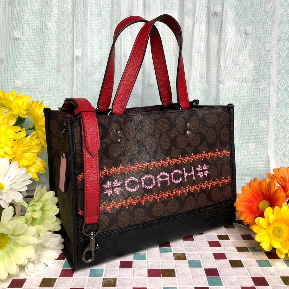 COACH コーチ トートバッグ 新品 2way ハンドバッグ 新作 レトロ ロゴ