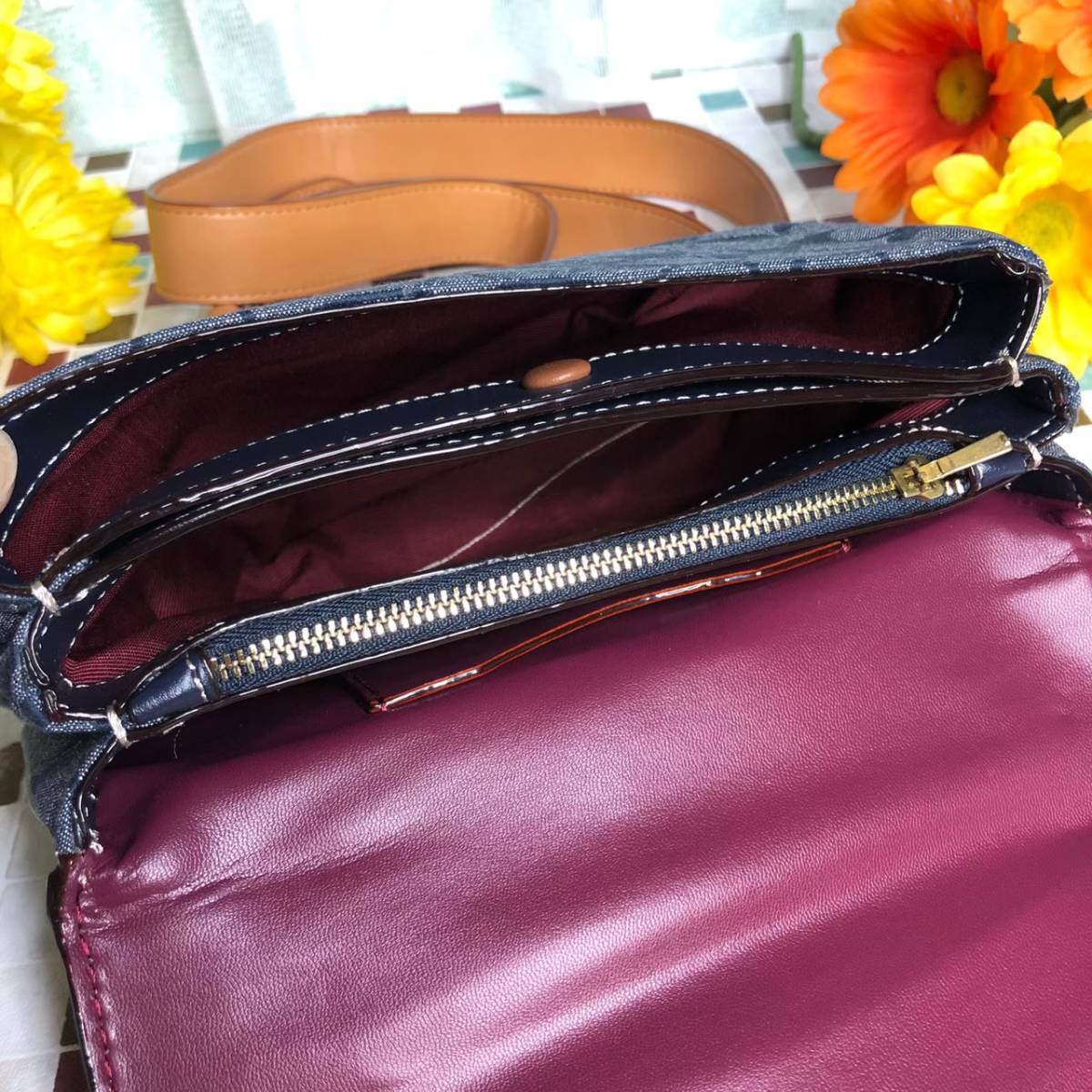 COACH コーチ ショルダーバッグ デニム シグネチャー ハンドバッグ