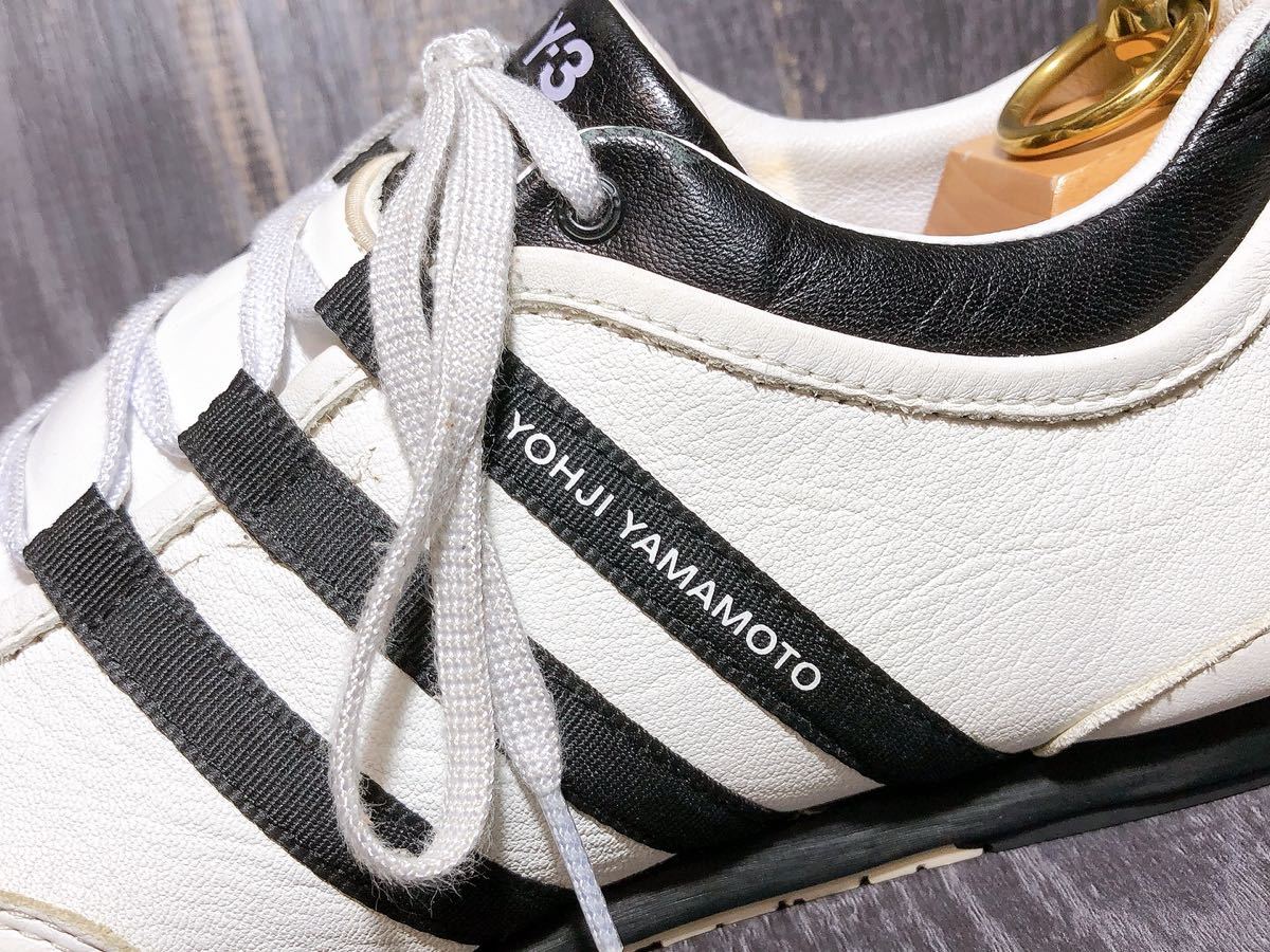 美品】Y-3 ワイスリー 上質 レザースニーカー 白 ヨウジヤマモト