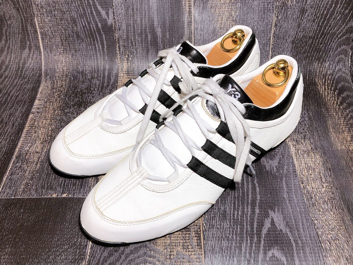 美品】Y-3 ワイスリー 上質 レザースニーカー 白 ヨウジヤマモト