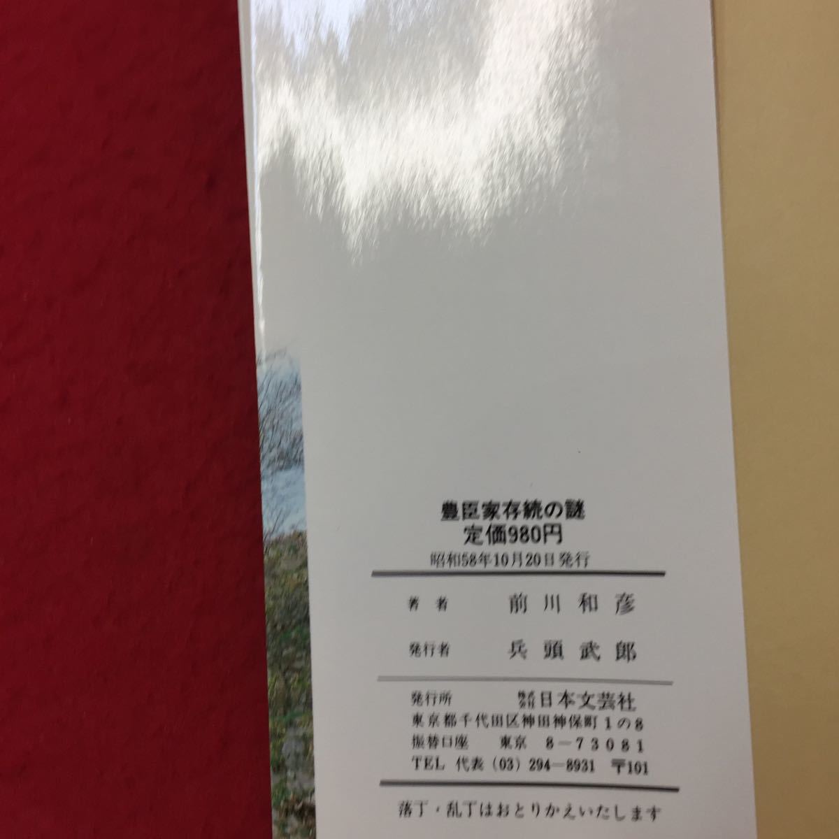 Y08-192 豊臣家存続の謎 戦国の秘史ー秀頼父子は九州で生きていた 読物日本史シリーズ 株式会社日本文芸社 前川和彦 昭和58年 _画像3