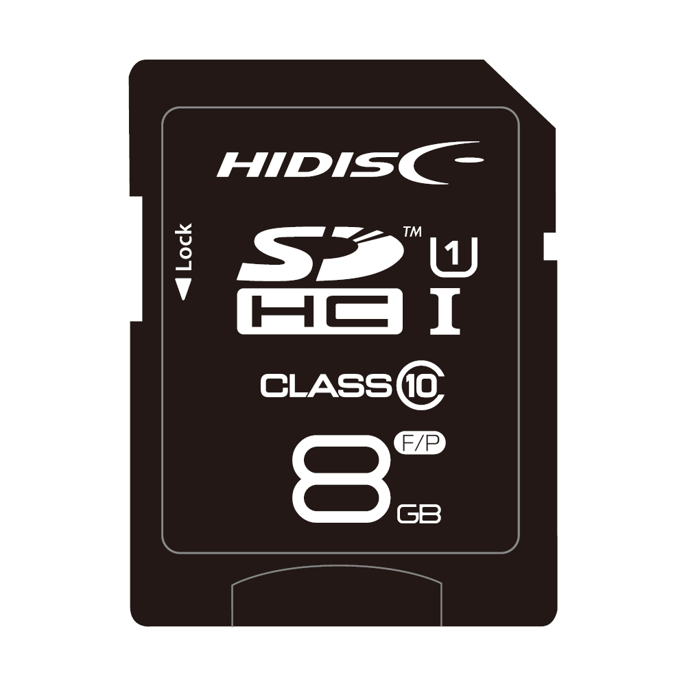 送料無料 SDカード 8GB SDHCカード クラス10 UHS-1/ケース付き HDSDH8GCL10UIJP3/2347 HIDISC_画像1