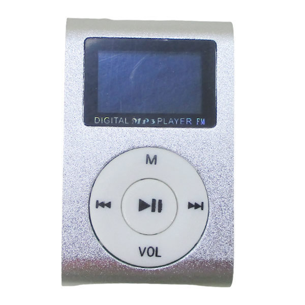 最大53％オフ 送料無料メール便 MP3プレーヤー アルミ FMラジオ LCDスクリーン付き クリップ 卸 シルバーｘ３台セット microSD式 MP3プレイヤー 人気商品の