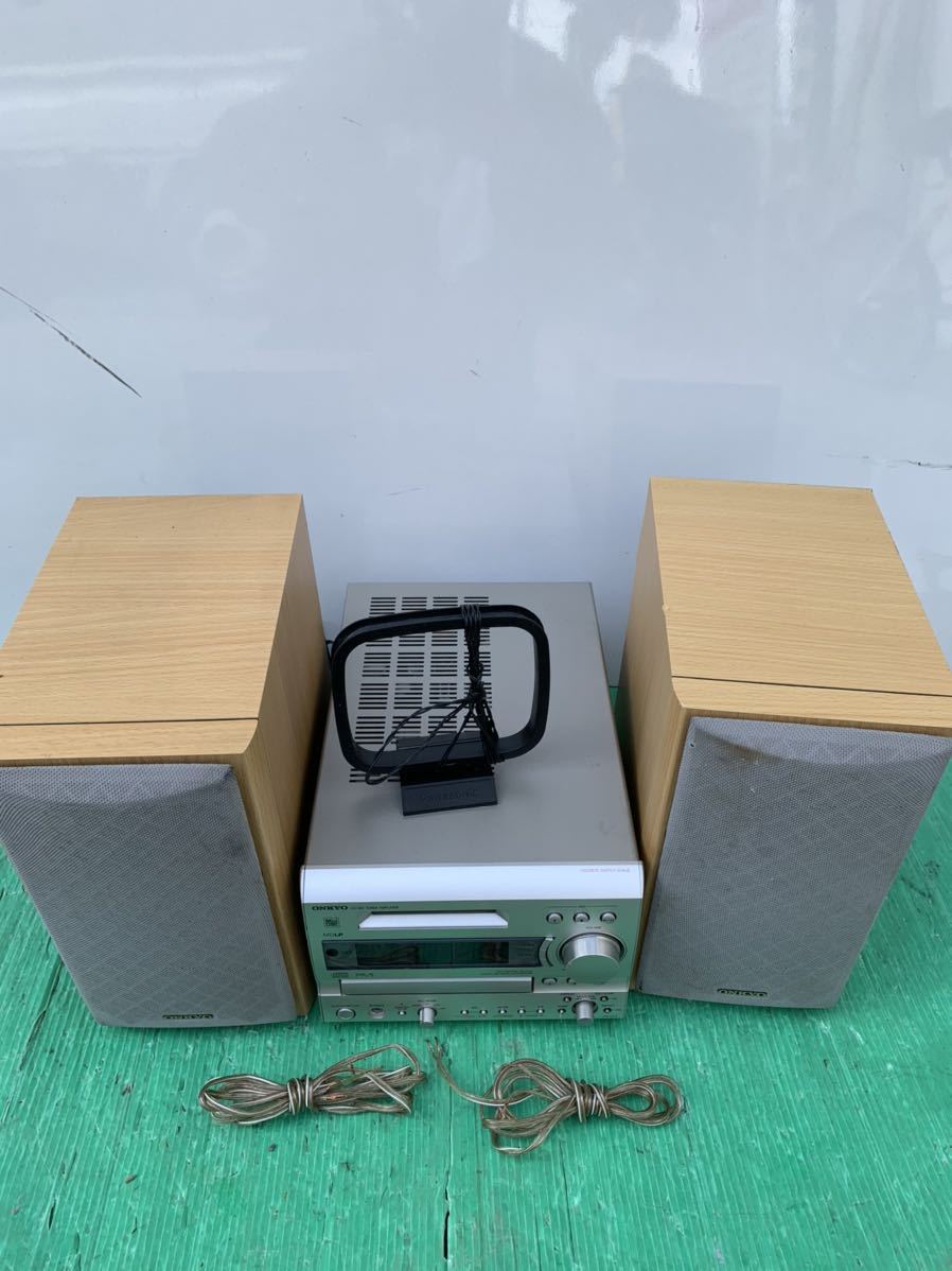 動作品●ONKYO/オンキョー FR-V77 コンポ/CD/MD/Tuner●リモコ無/アンテナ付き_画像1