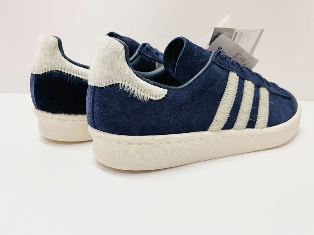 デッド!! 希少 新品 13年製 adidas CAMPUS 80s ZOZO アディダス キャンパス 紺 × 白 ネイビー スエード ハラコ リザード us 7.5 / 25.5 ㎝_画像8