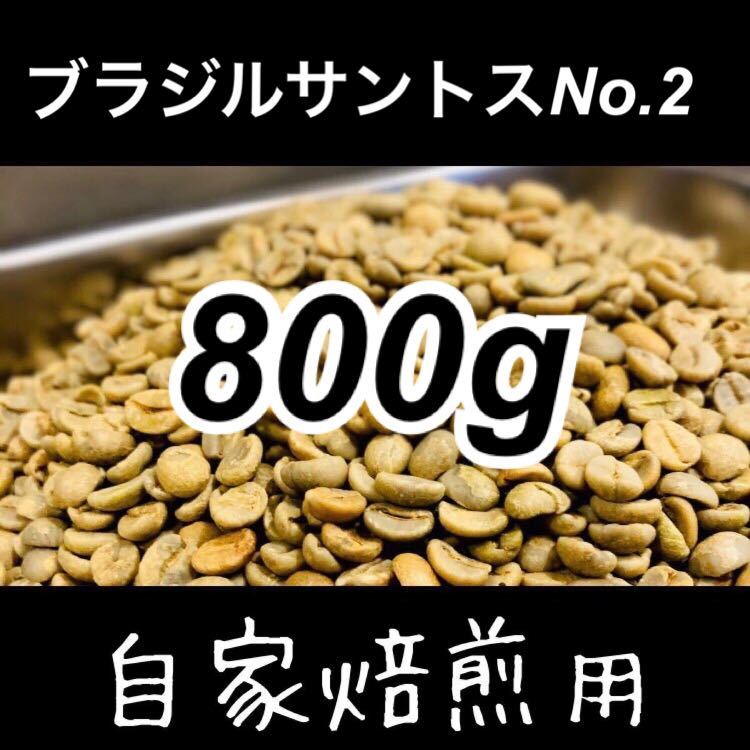送料無料 ブラジル サントス No2 生豆 800g コーヒー豆 珈琲豆 coffee 自家焙煎用