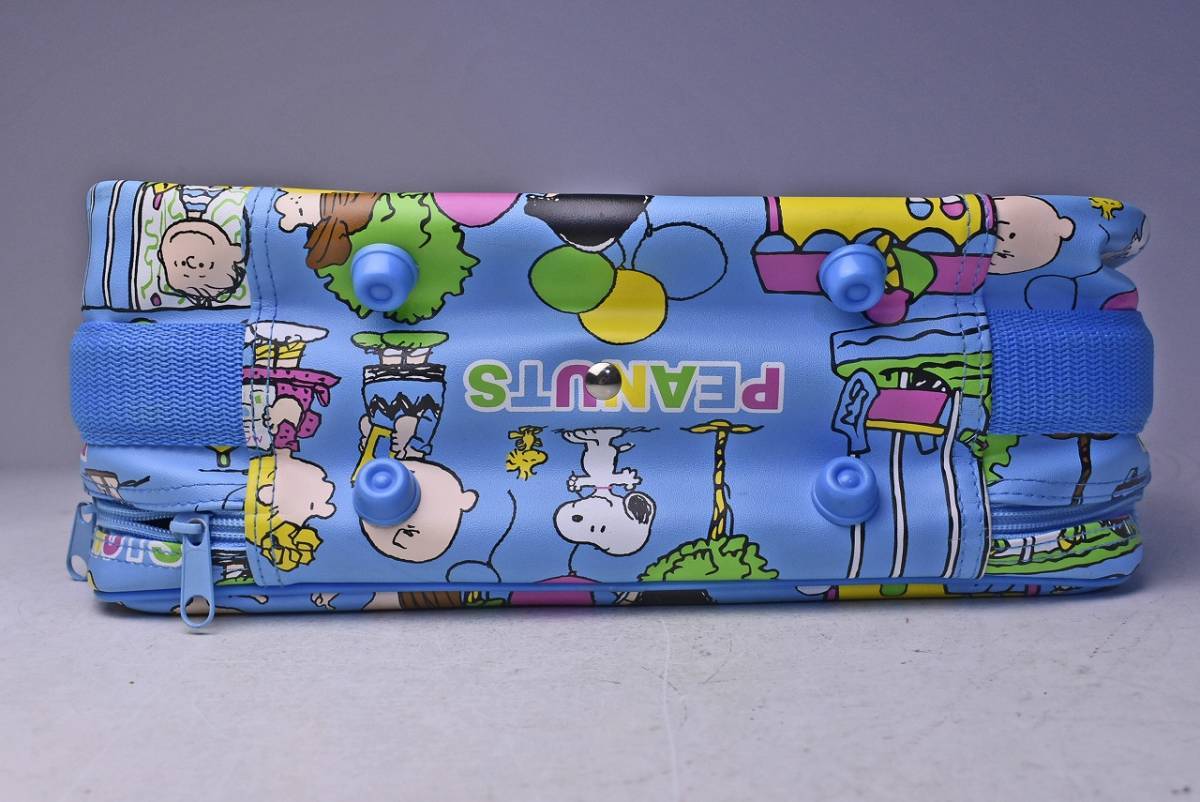 【SNOOPY】 ★ スヌーピー ★ 手提げバッグ BOX型 青 ★ チャーリーブラウン ウッドストック ライナス サリーブラウン ★の画像8