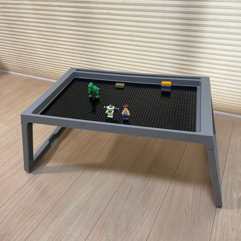 [ gray ] compact table *LEGO block,LEGO Classic Lego table * Lego desk Lego table *( Duplo Anne bread block combined use board 