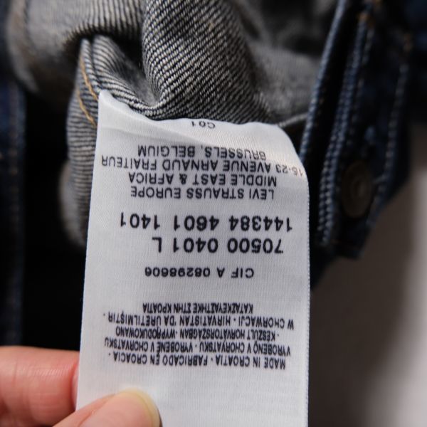 00's クロアチア製 ユーロ リーバイス 70500 デニム トラッカージャケット (L) 濃紺 Gジャン 00年代 ヨーロッパ Levi's_画像9