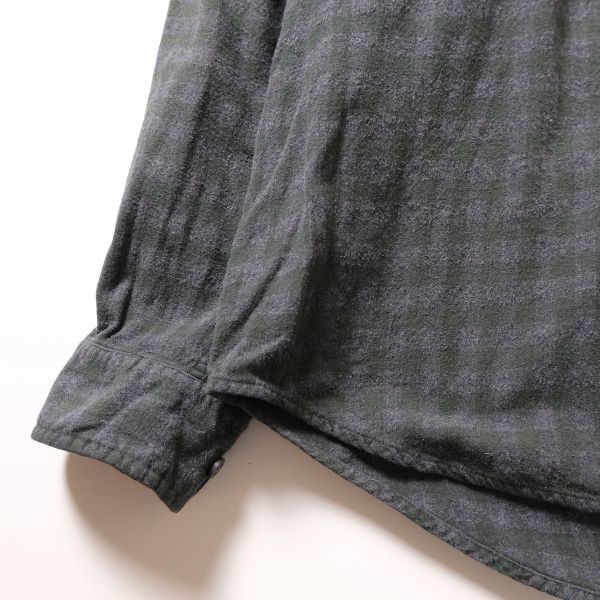 90's 00's エディーバウアー ギンガムチェック コットン ネルシャツ (L) 緑×灰 ブロックチェック 90年代 00年代 旧タグ オールドの画像5