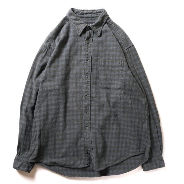 90's 00's エディーバウアー ギンガムチェック コットン ネルシャツ (L) 緑×灰 ブロックチェック 90年代 00年代 旧タグ オールドの画像2