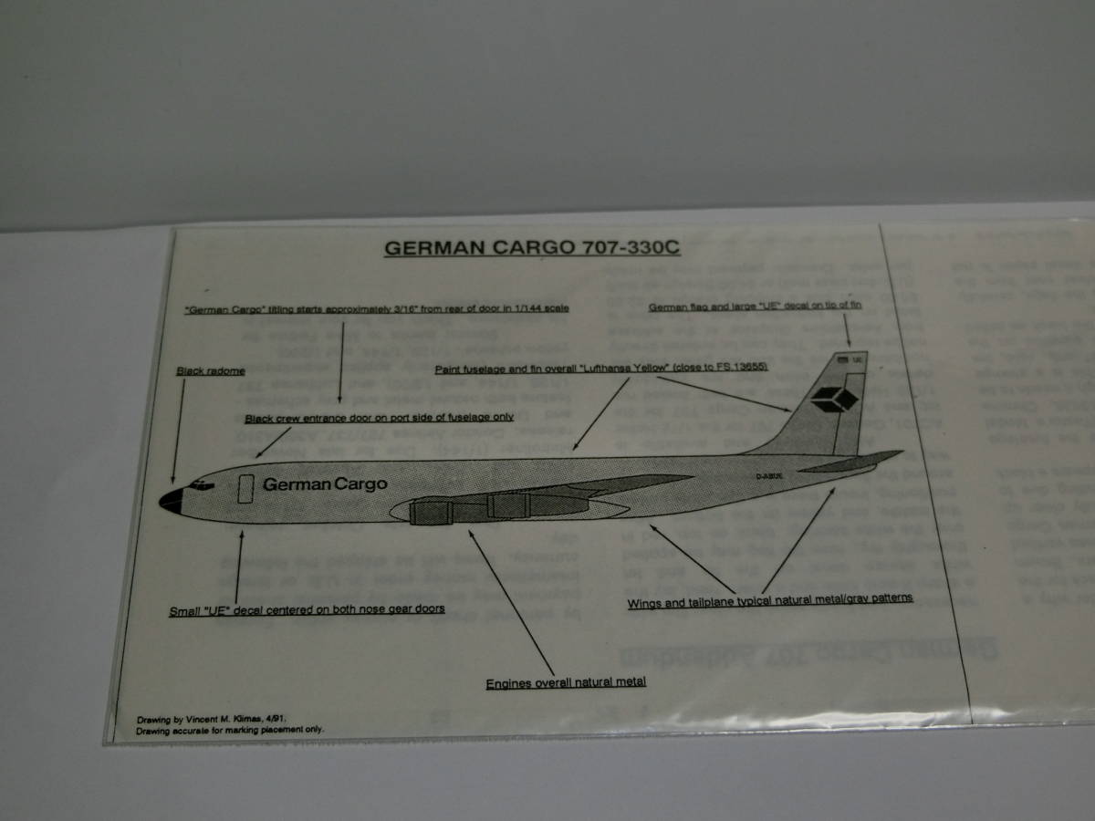代購代標第一品牌－樂淘letao－*454* AEROCOLOURS(AC404) ジャーマン・カーゴデカール1/144 German Cargo  B707-300F （Revell/Airfix向け)