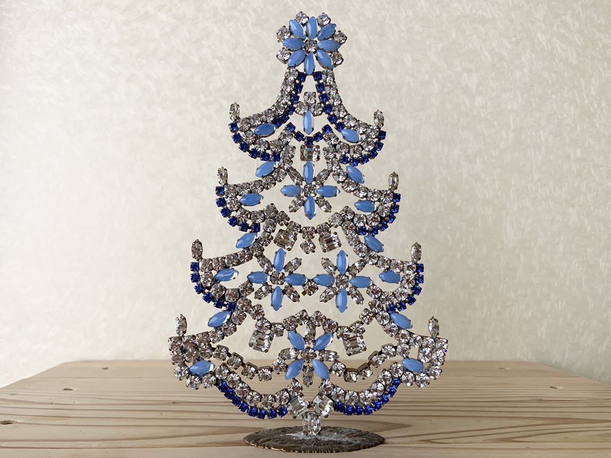 30cm特大/Bijoux刻印付/チェコガラス/クリスマスツリー/P302/卓上