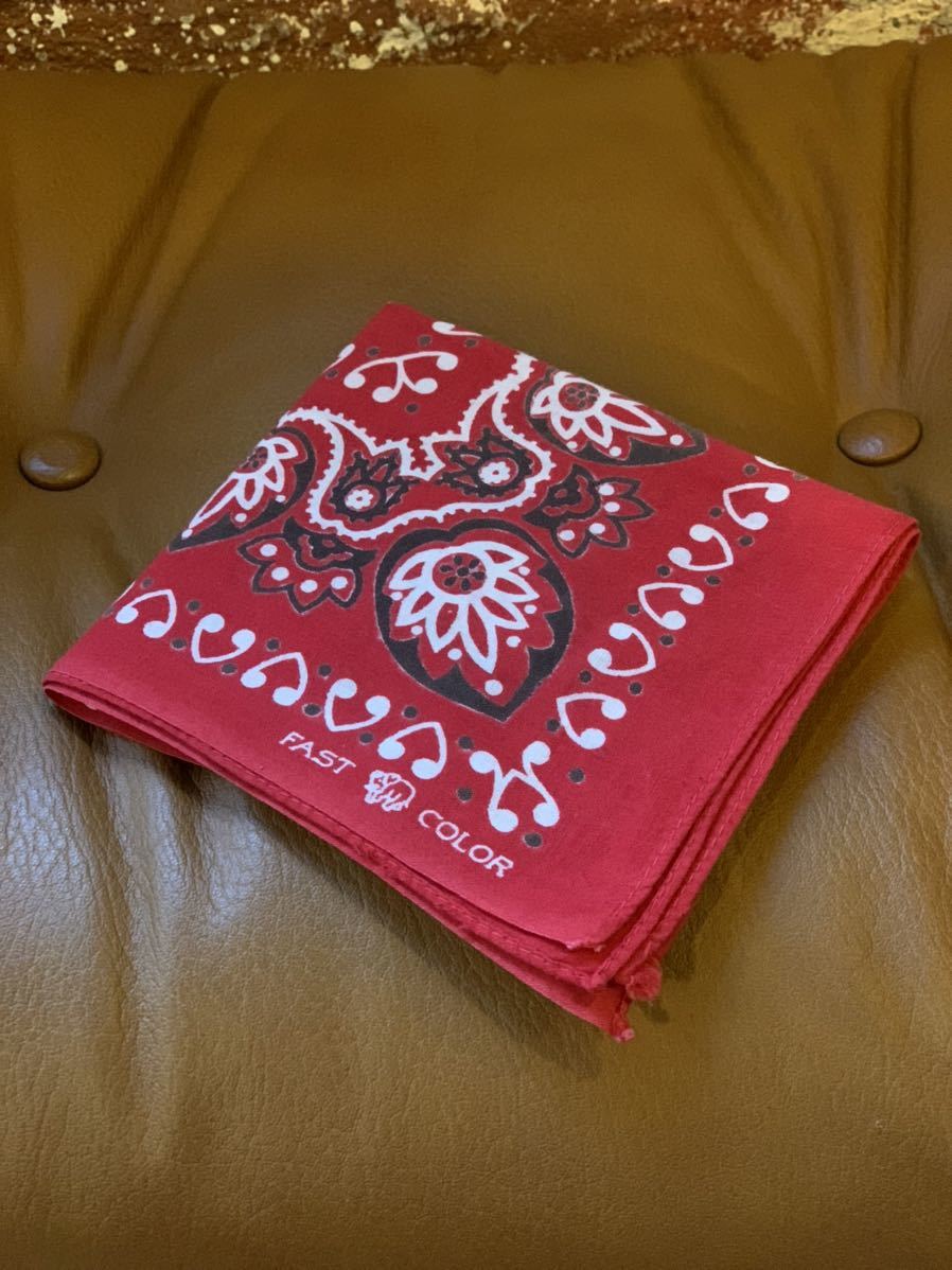 50s FAST COLOR BANDANA ヴィンテージ ビンテージ ファーストカラー バンダナ 下鼻象 エレファント ELEPHANT 片ミミ アメカジ 40s 送料無料_画像1