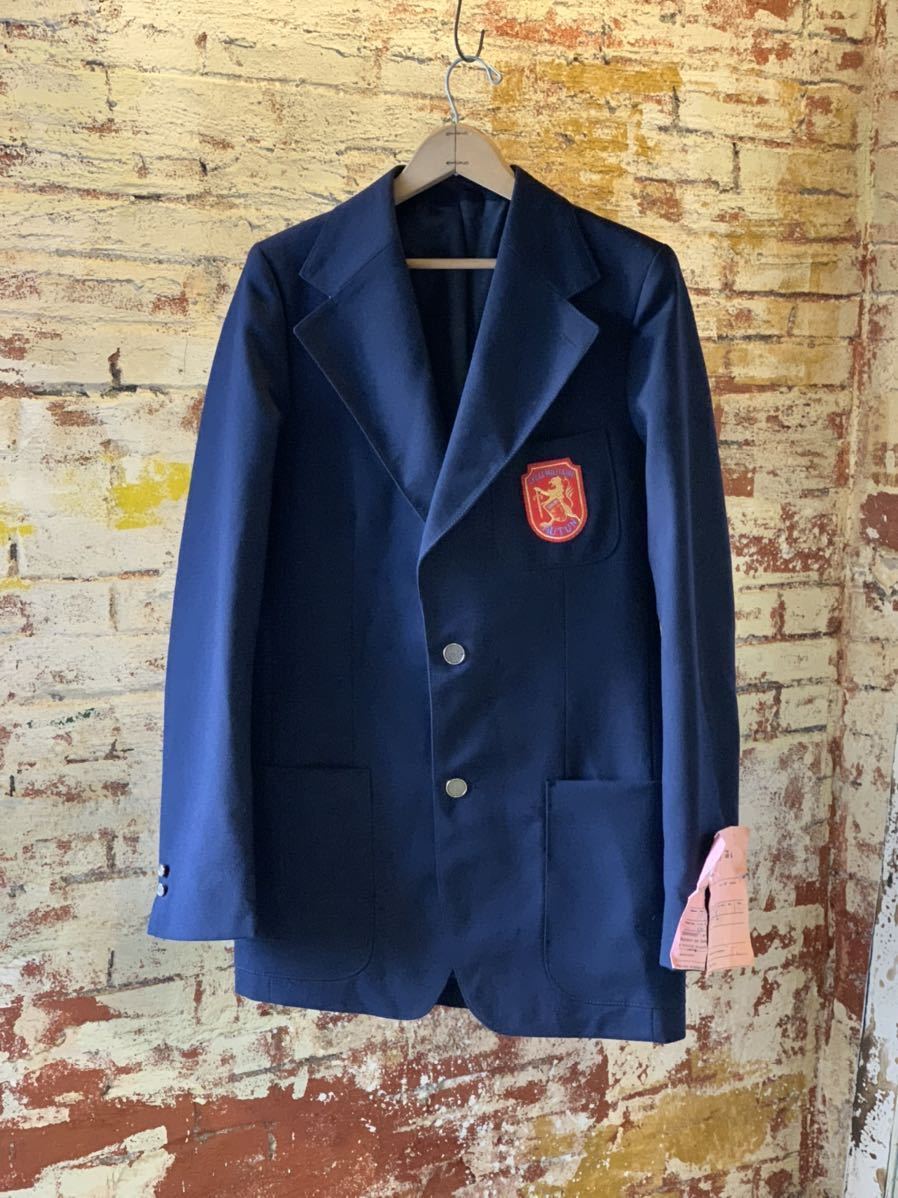 FRENCH MILITARY SCHOOL BLAZER DEAD STOCK NOS French military school blaser navy blue blur gold button dead stock unused goods trad 