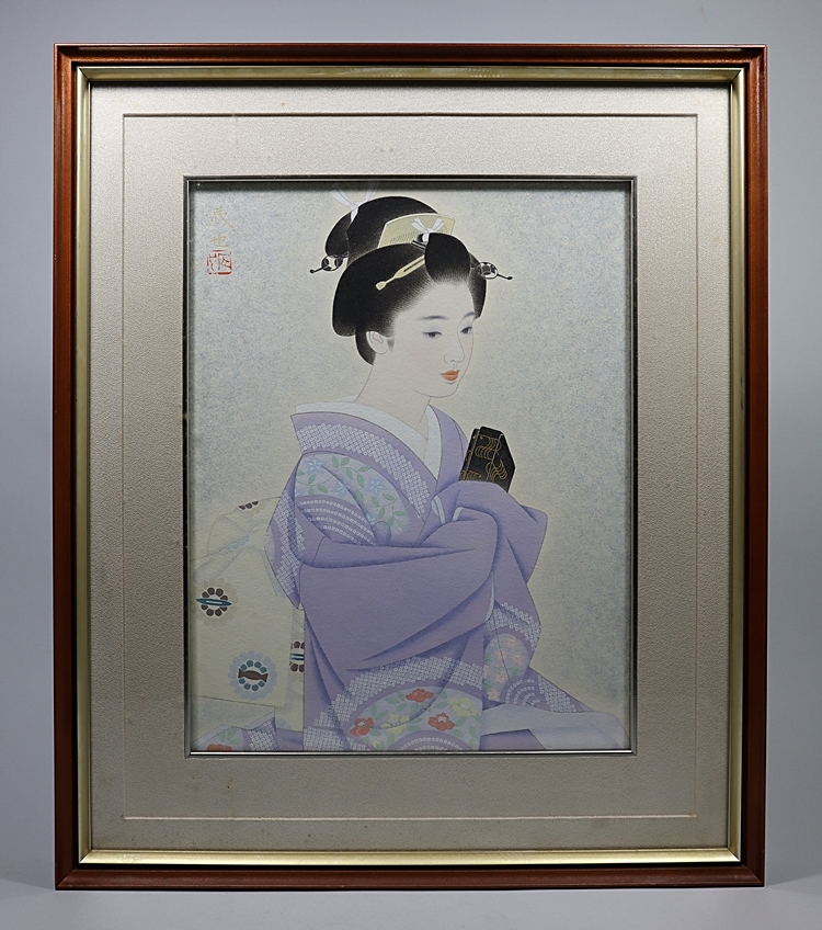 西田辰也 うたてし 日本画 美人画 真作肉筆 Yahoo!オークション - 【都涼音】日本画家 西田辰也 真作肉筆