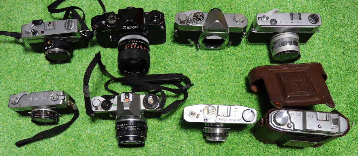 Canon F-1 Datematic KONICA FTA Minolta PENTAX MV1 ATOM-6 OLYMPUS ACE-E などまとめて8個動作未確認 ジャンク品#GK0328SEK02915L_画像6