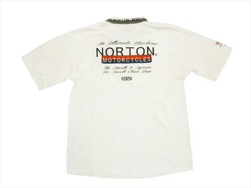 Norton ノートン Tシャツ 222N1007 DRY 衿 ジャカード ロゴ デザイン 半袖Ｔシャツ ホワイト XXL 新品_画像3