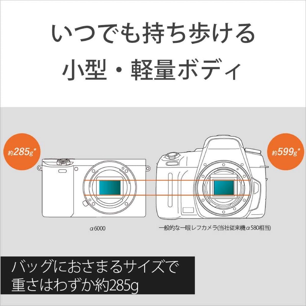 ソニー SONY α6000 ホワイトボディ ミラーレス一眼レフ wi-fi搭載 フルハイビジョン動画撮影対応 