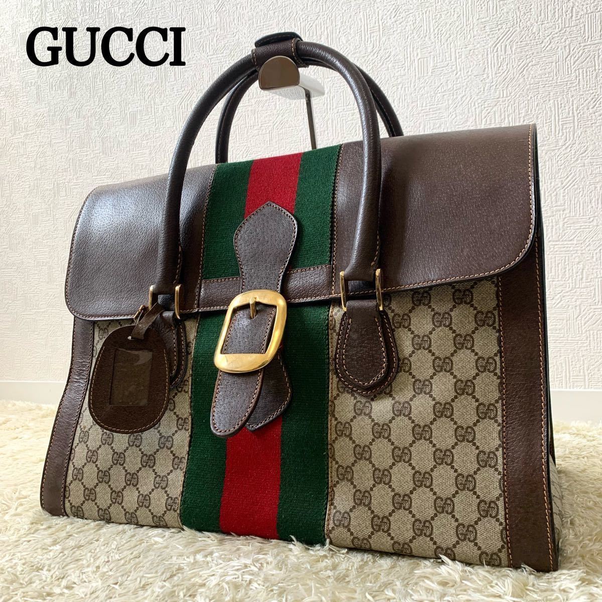 ヤフオク! - 1円 希少 OLD GUCCI オールドグッチ ボストンバ...