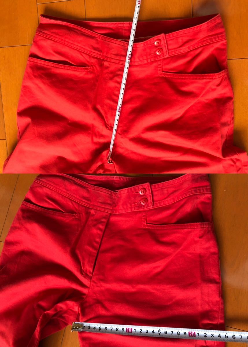  red!UNITEDCOLORS OFBENETTON united color zob Benetton stretch Sabrina pants capri pants half edge height M-L red!