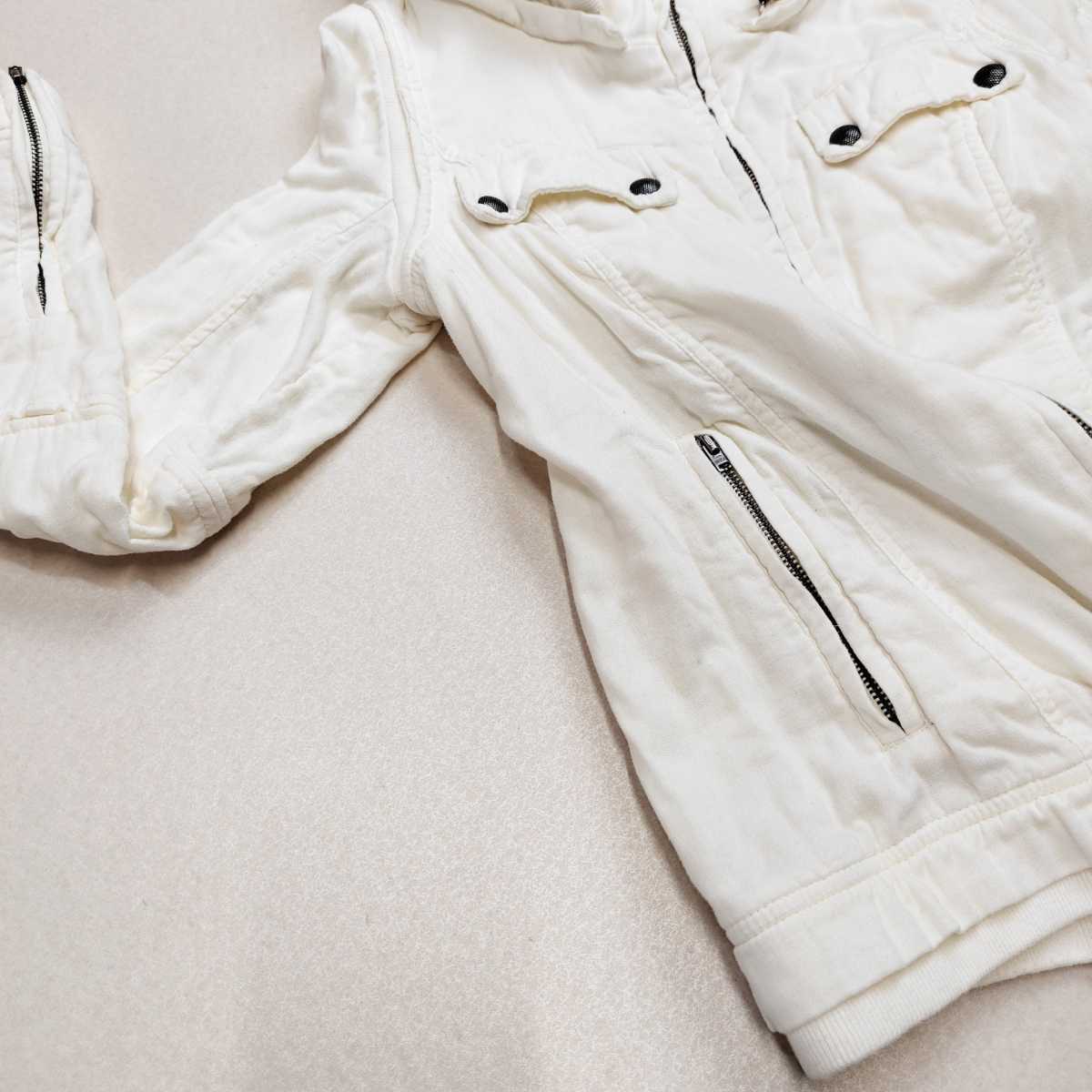 MOUSSY Moussy with a hood . cotton jacket Parker blouson eggshell white size 1 cotton 100%