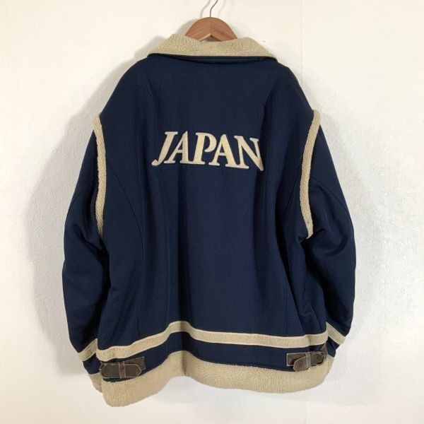  rare 1998 Nagano . wheel Japan representative flight jacket men's O size Olympic navy collector item 