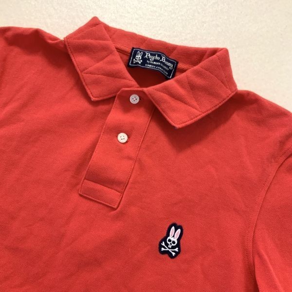  beautiful goods Psycho Bunny rhinoceros koba knee one Point Logo deer. . polo-shirt with short sleeves men's S size red Golf golf