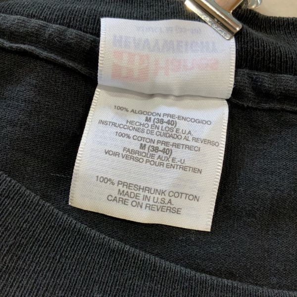 希少 90‘s USA製 Hanes ヘインズ ブロードウェイ ニューヨーク 刺繍 半袖 tシャツ メンズ Mサイズ トレンド ブラック_画像7