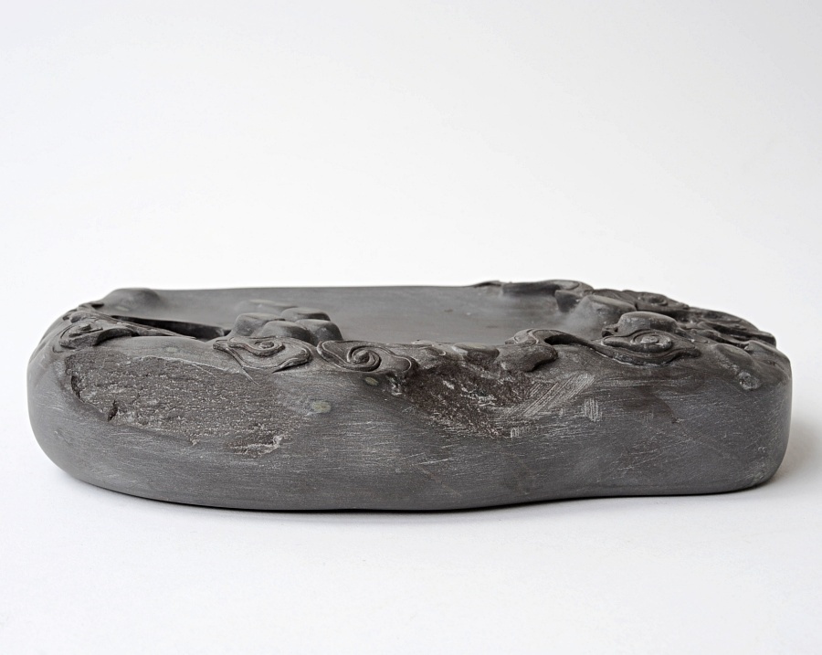 端渓名硯 雲中百星硯 18×10.5cm 唐木箱、桐箱付 書道具 文房具