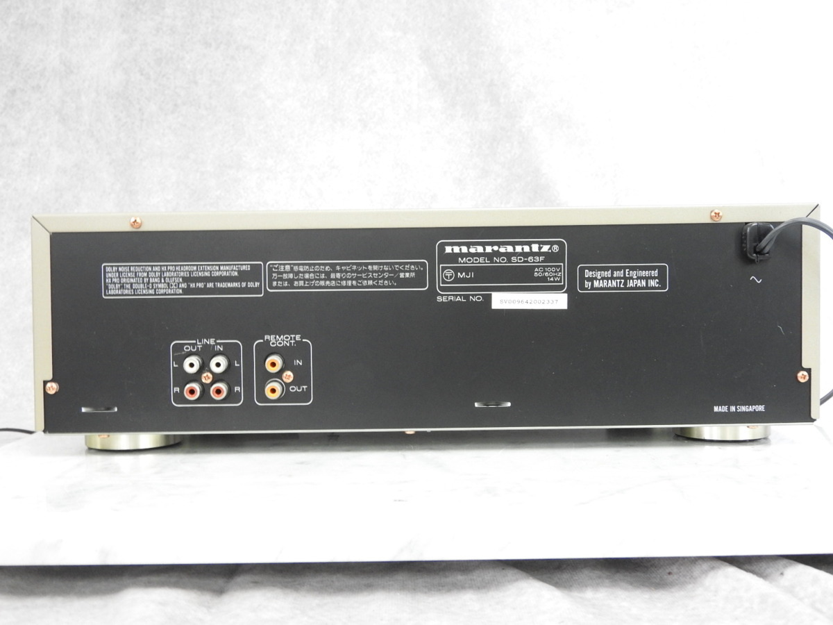 ☆ marantz マランツ SD-63F ステレオカセットデッキ | investigacion