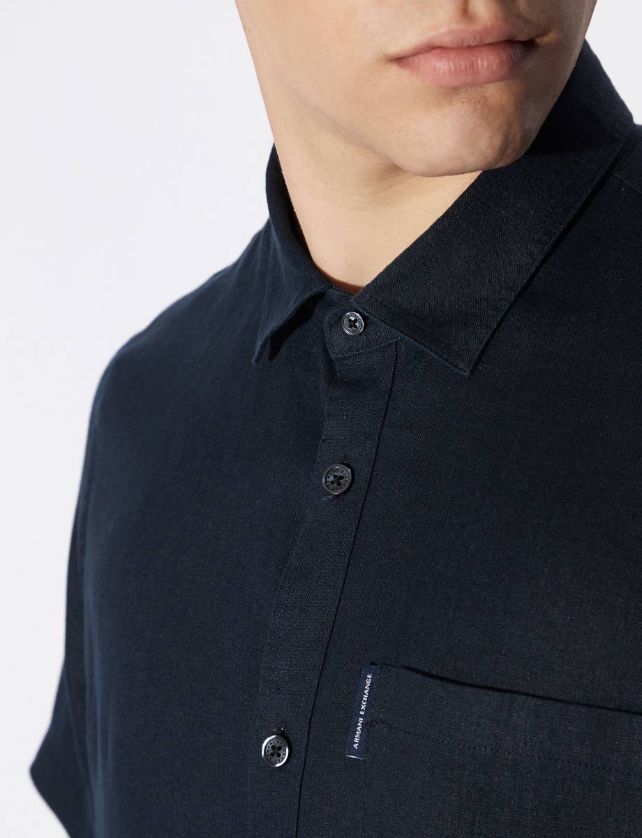 印象のデザインARMANI JEANS アルマーニ リネンシャツ 麻100% シャツ