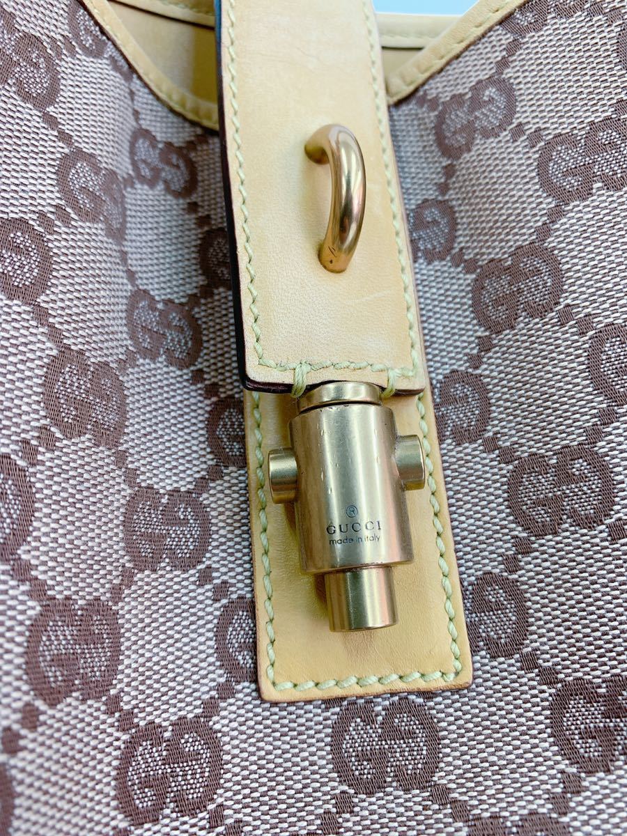 CP87 GUCCI グッチ ショルダーバッグ 110291 ベージュ こげ茶 CP87 GUCCI グッチ ショルダーバッグ 110291 ベージュ こげ茶