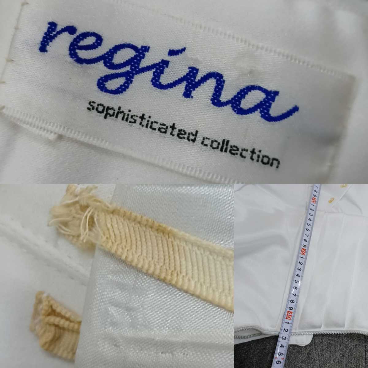 宇ド⑪【送料無料】ウェディングドレス[regina]Aライン ホワイト シフォン 大きめ 二次会 舞台 衣装貸衣装 ブライダル 発表会 220407 _ダメージの一例です。