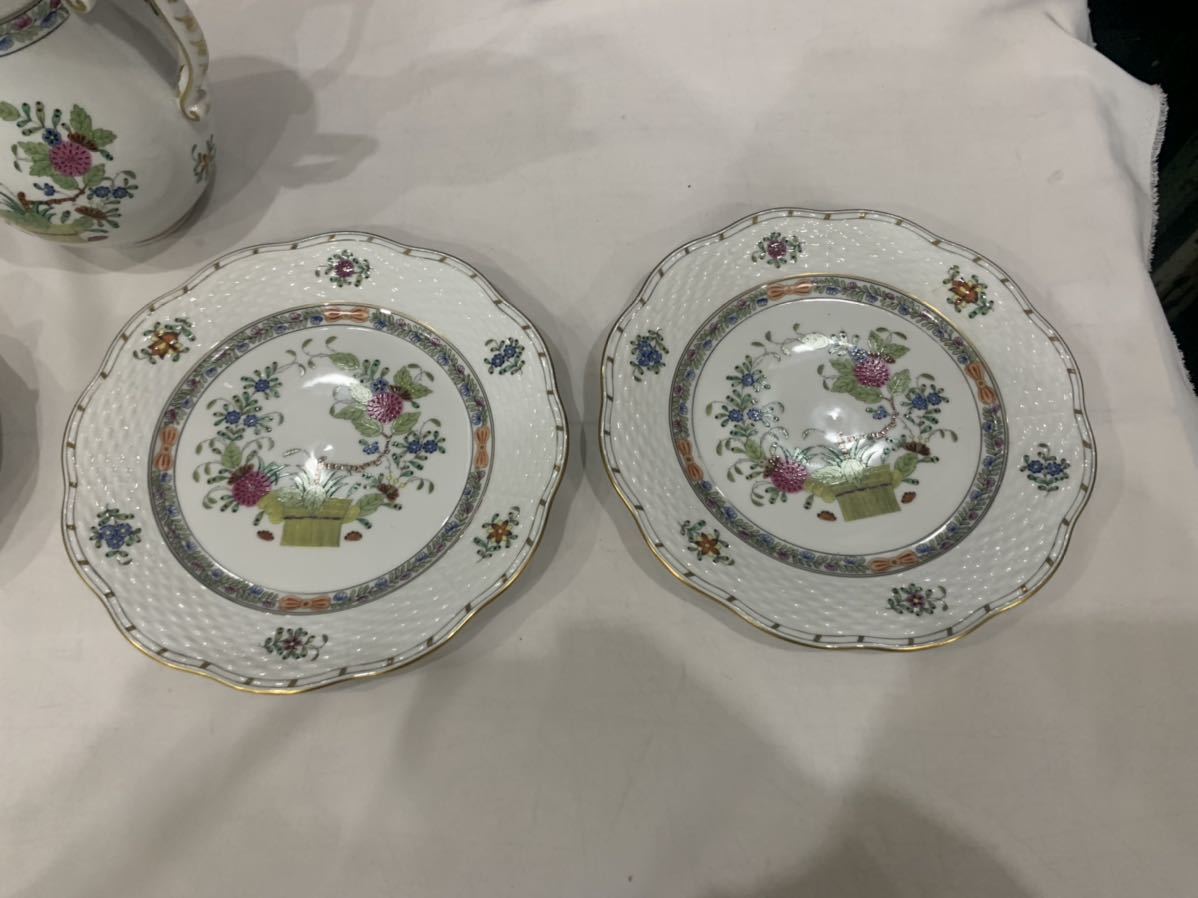 HEREND HVNGARY HANDPAINTED カップ&ソーサー ティーポット お皿 HEREND HVNGARY HANDPAINTED カップ&ソーサー ティーポット お皿