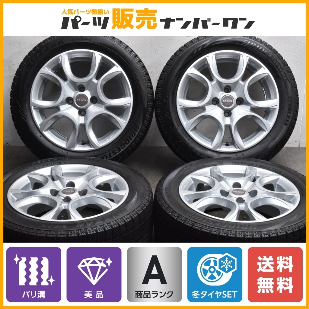 バリ溝 美品】フィアット 500 純正サイズ MAK トリノ 15in 6J +35