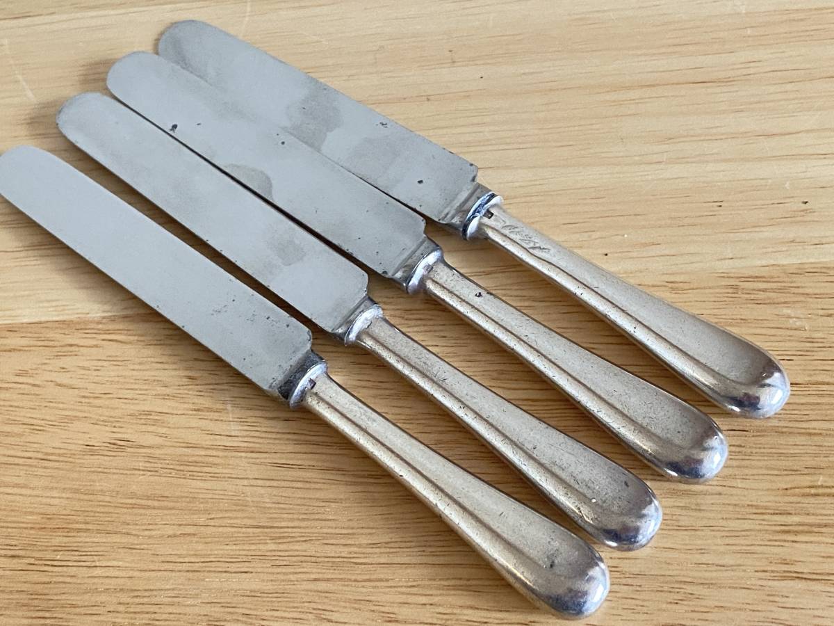 春のコレクション クリストフル 純銀メッキ製サイド用ナイフ 4本 19cm