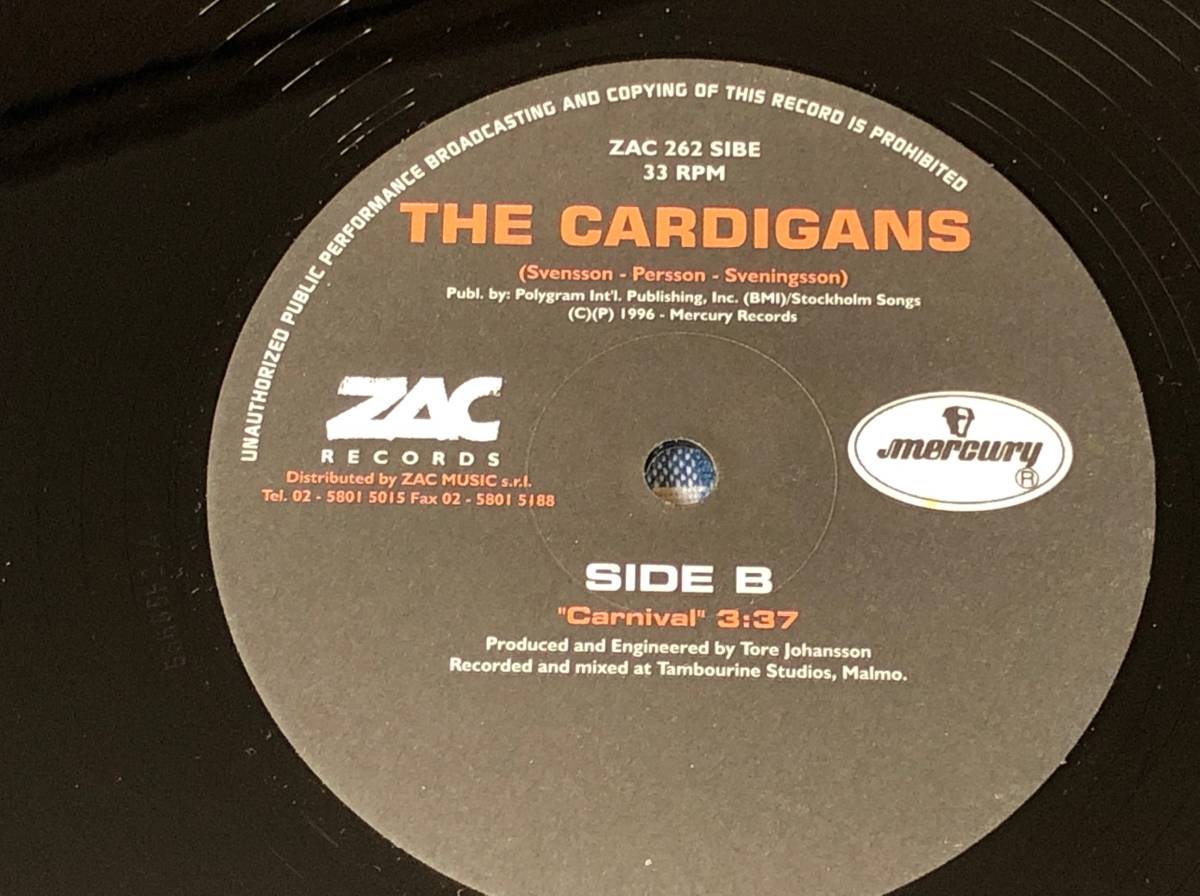 The Cardigans Love Fool/Carnival 中古アナログレコード 12インチ 12" 12inch ザ・カーディガンズ ZAC262SIBE_画像3