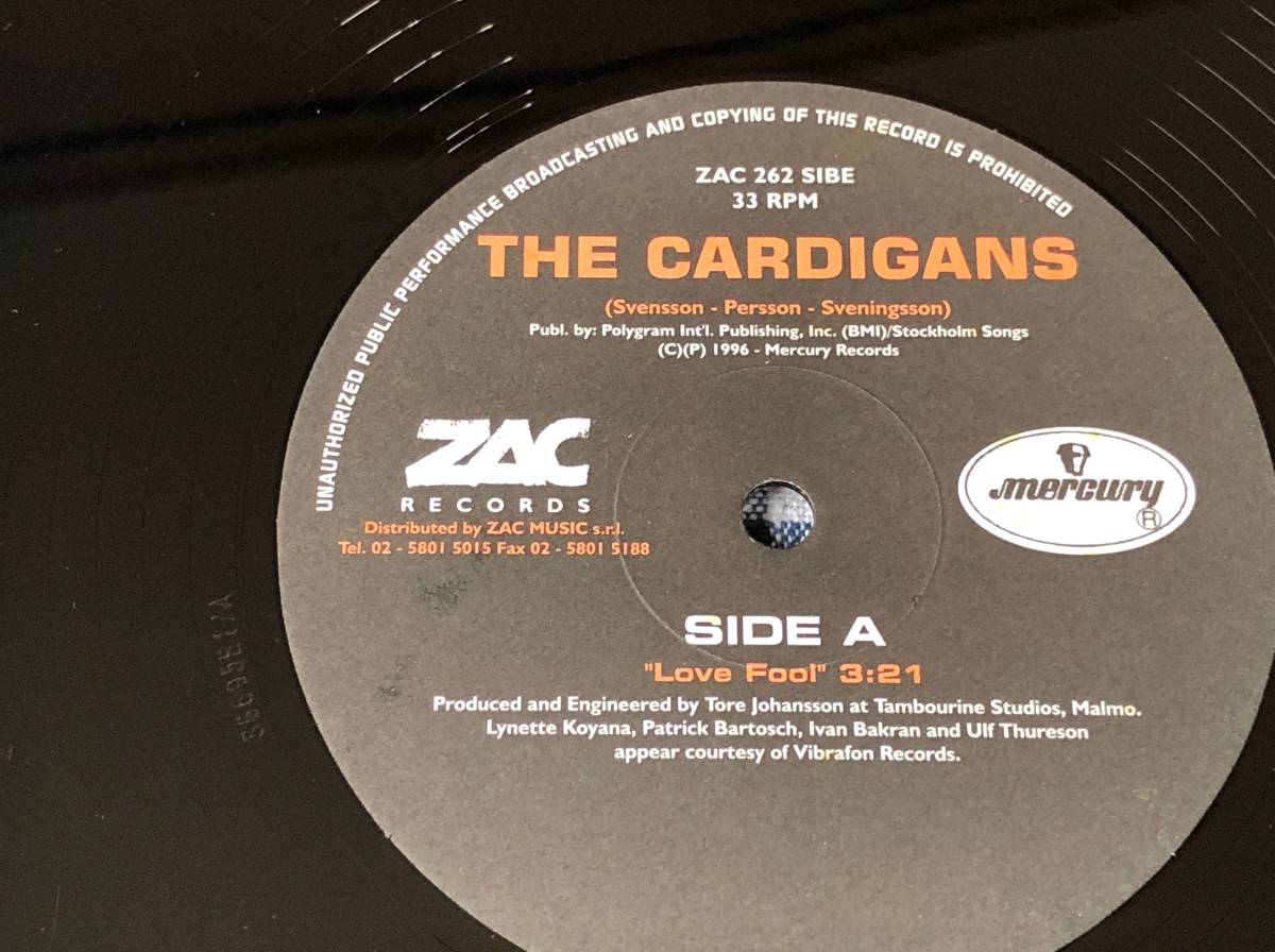 The Cardigans Love Fool/Carnival 中古アナログレコード 12インチ 12" 12inch ザ・カーディガンズ ZAC262SIBE_画像2