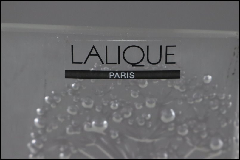 西洋アンティーク【 ルネ・ラリック LALIQUE 】フランス製 クリスタルガラス 花瓶 フラワーベース 時代物 骨董品 古美術品 [HD329]高さ29cm_画像10