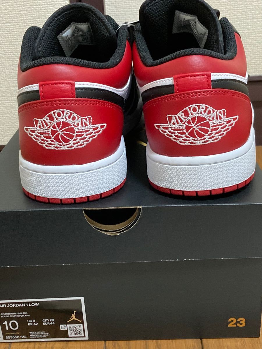 ナイキエアジョーダン1 ロー ブレッドトゥNike AirJordan1 Low Bred Toe新品未使用28cm黒タグ・箱付き