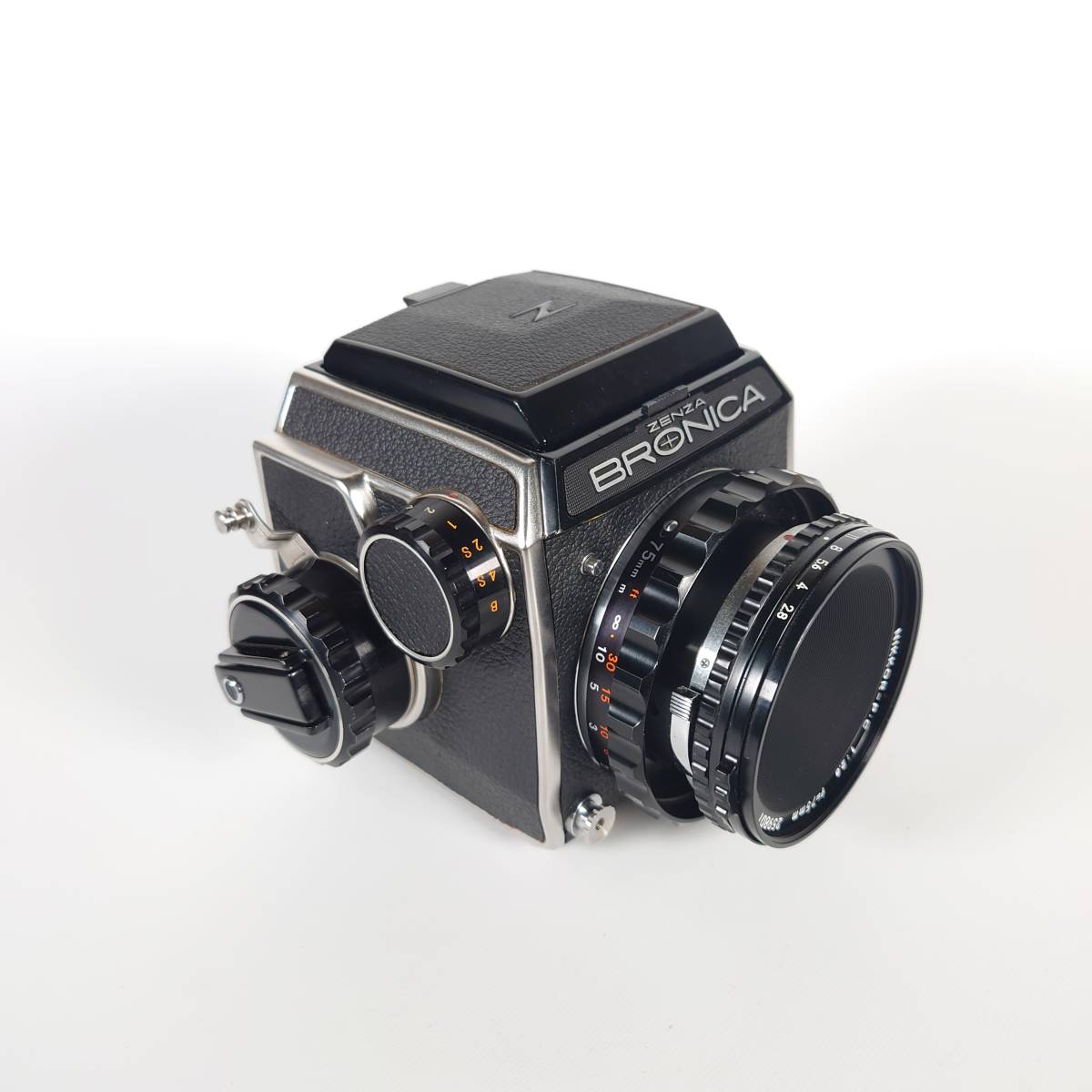ZENZA BRONICA EC 6x6 中判フィルムカメラ ボディ NIKKOR P.C 75mm F2.8 標準 レンズ ウエストレベルファインダー ゼンザブロニカ ジャンク_画像2