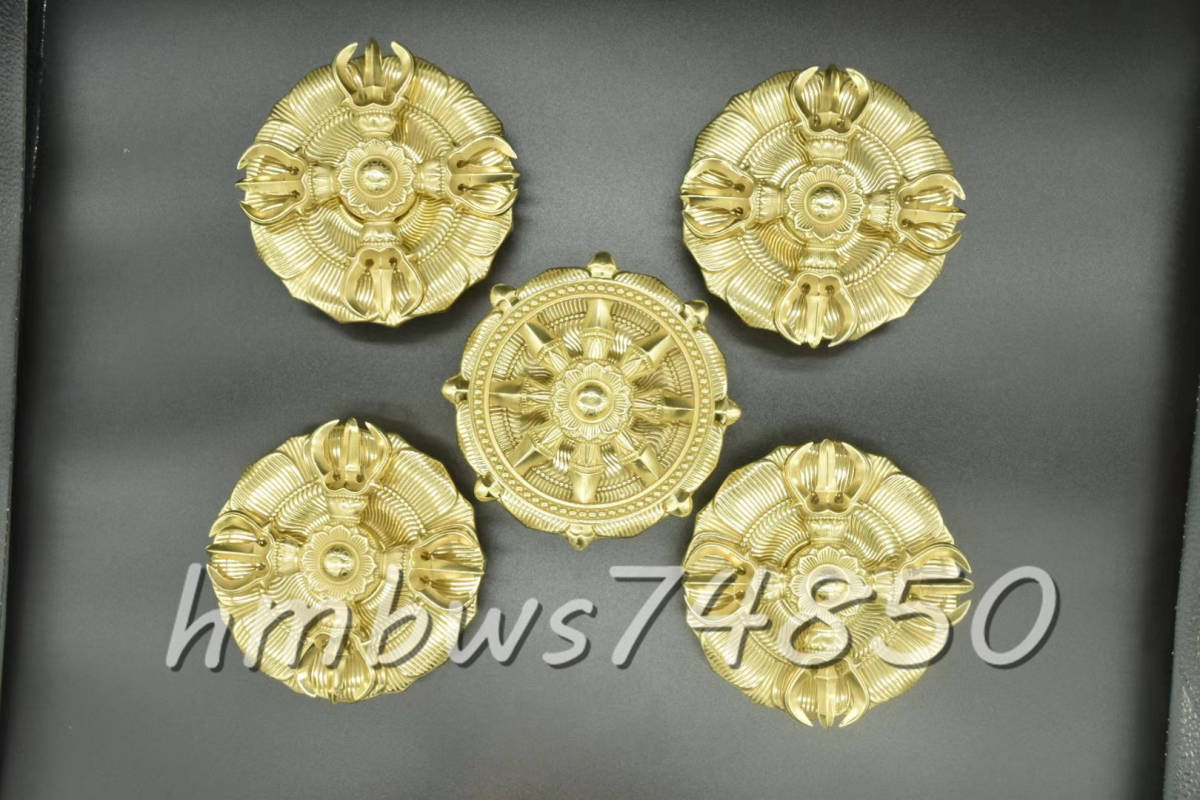 密教法具 寺院仏具」護摩用仏具 大型 羯磨&輪宝 5点セット 密教法具 寺院仏具」護摩用仏具 大型 羯磨&輪宝 5点セット