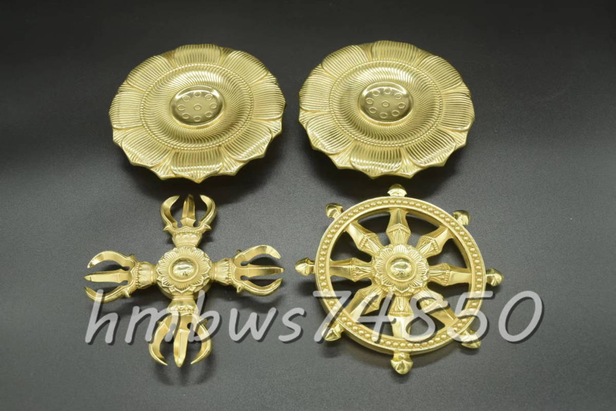 密教法具 寺院仏具」護摩用仏具 大型 羯磨&輪宝 5点セット仏具 密教法具 寺院仏具」護摩用仏具 大型 羯磨&輪宝 5点セット仏具