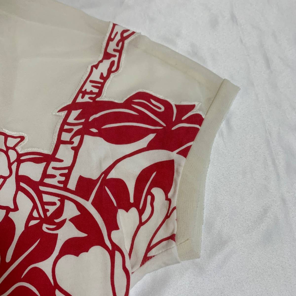 vivienne tam ヴィヴィアンタム　花柄　トップス　Tシャツ　カットソー　メッシュ　ネット　コットン　mesh cotton archive_画像5